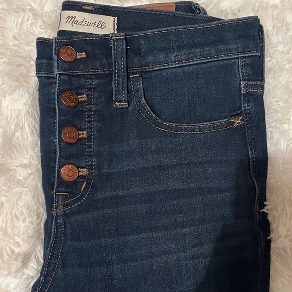 Madewell Stretchy High Rise Dark Indigo Jeans. - Picture 3 of 5